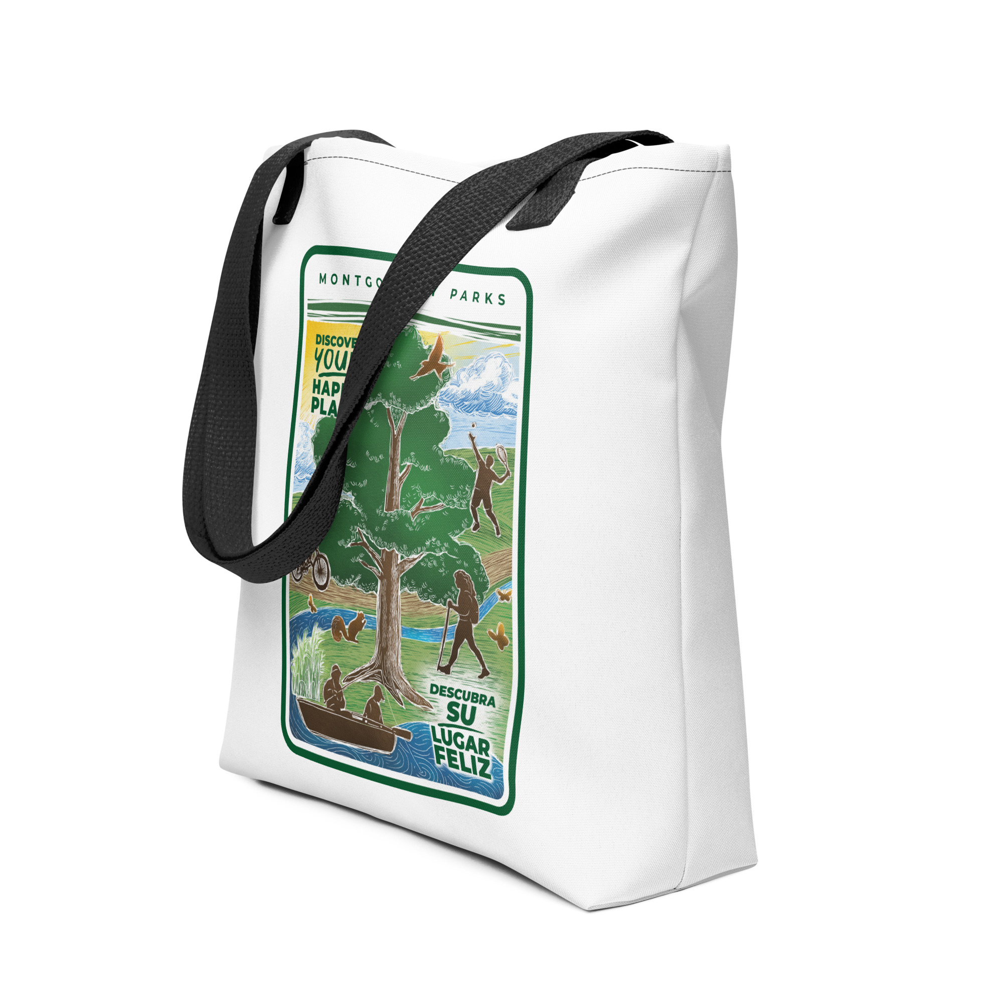 Montgomery Parks' Discover Your Happy Place Tote bag