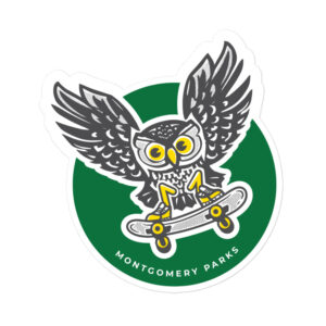Montgomery Parks' Otus the Owl Skateboarding Sticker!