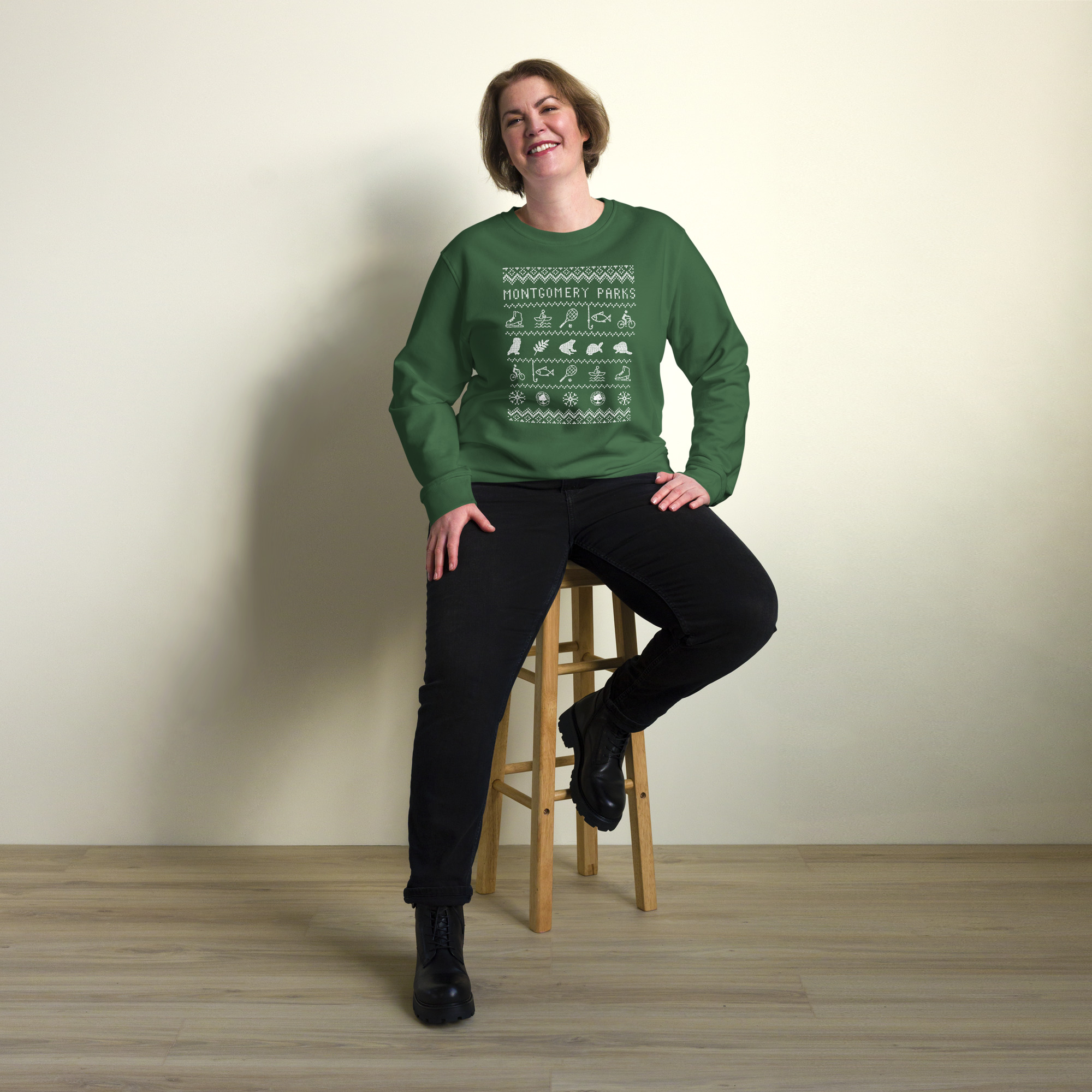 Montgomery Parks Winter Fun - Unisex organic sweatshirt - Image 3