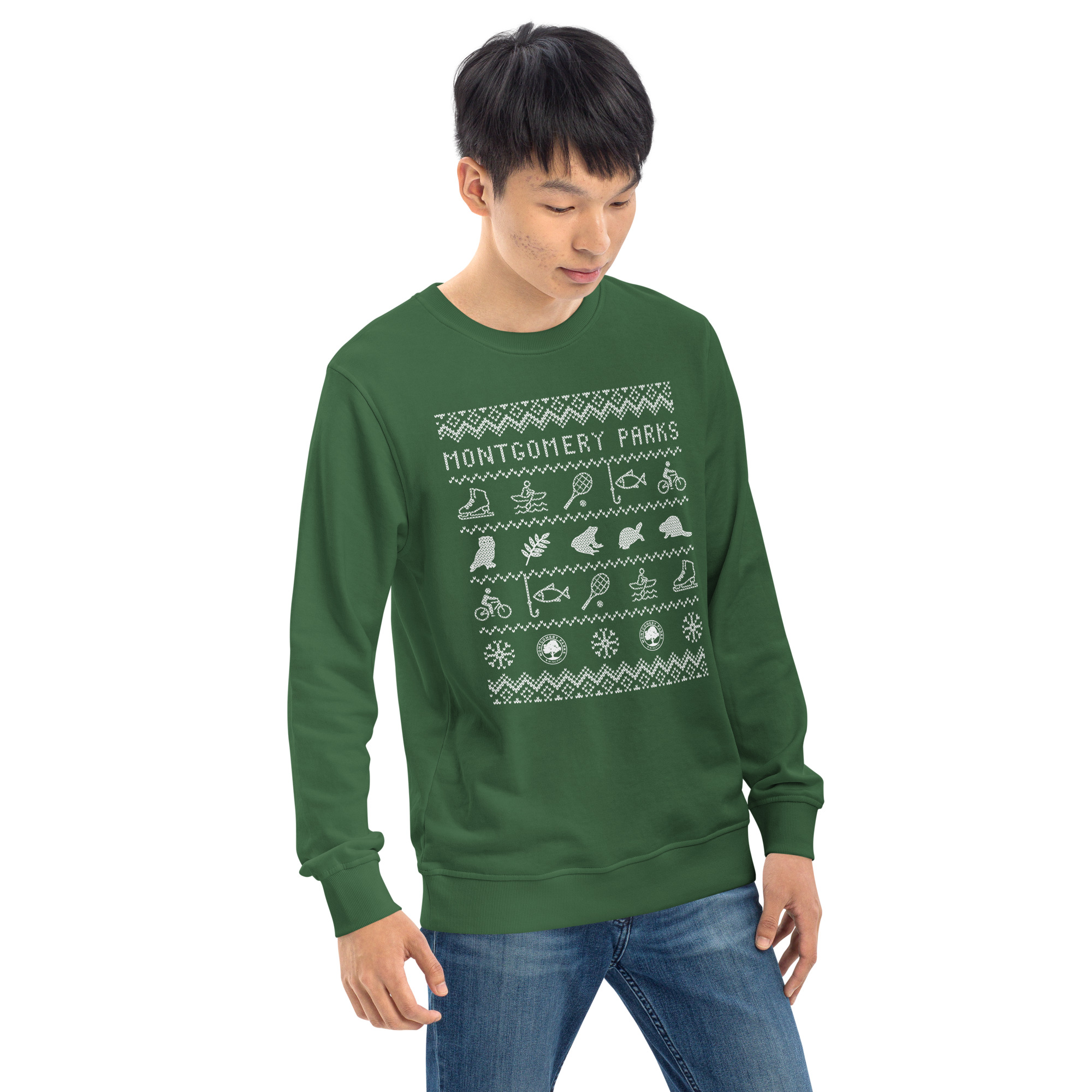 Montgomery Parks Winter Fun - Unisex organic sweatshirt - Image 2