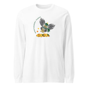 Montgomery Parks' Otus and Fall Leaves - Unisex Long Sleeve Tee