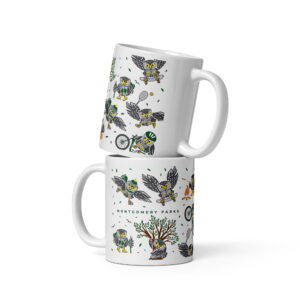 Montgomery Parks Otus All Over - White glossy mug
