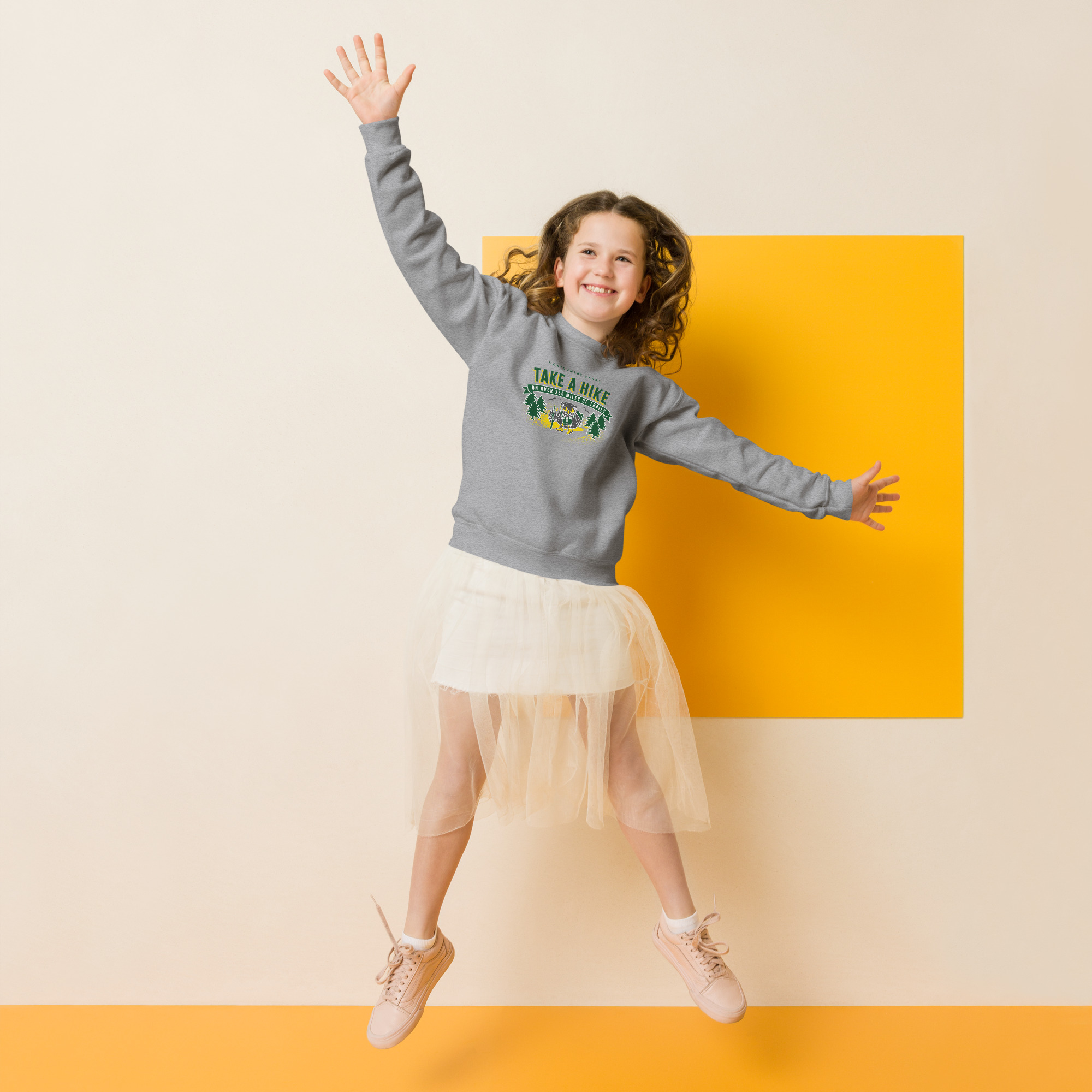 Montgomery Parks Take A Hike (on a trail) Youth crewneck sweatshirt - Image 3